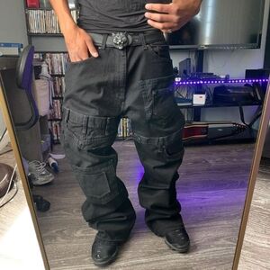 Custom Black on Black Cargo Jeans